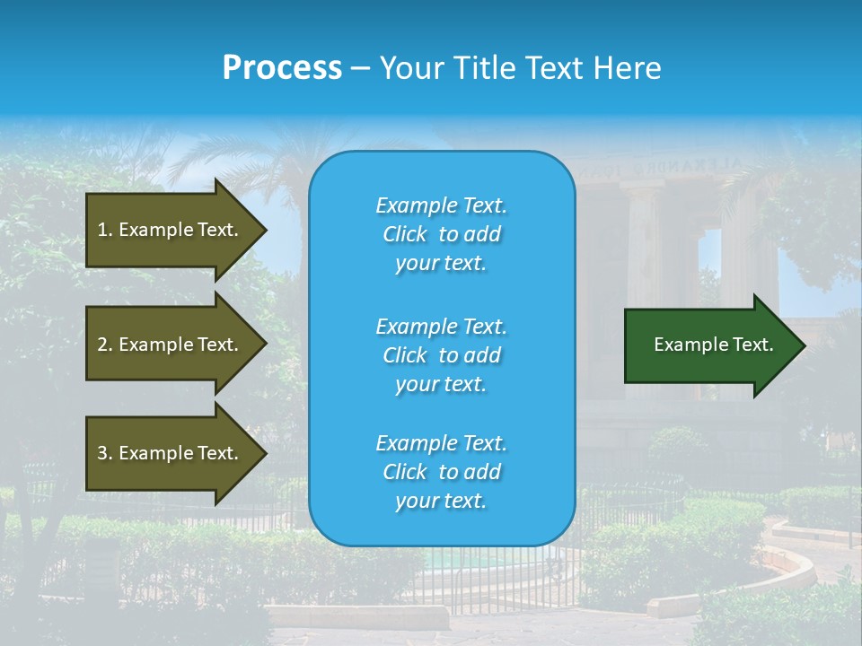 A Building With A Fountain In Front Of It PowerPoint Template