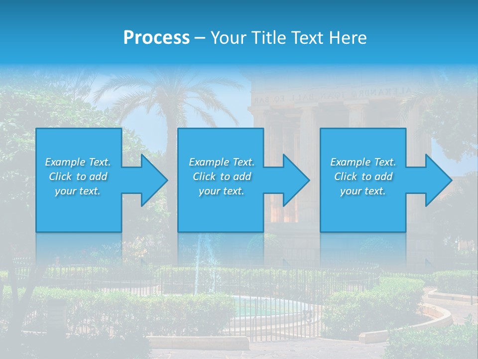 A Building With A Fountain In Front Of It PowerPoint Template