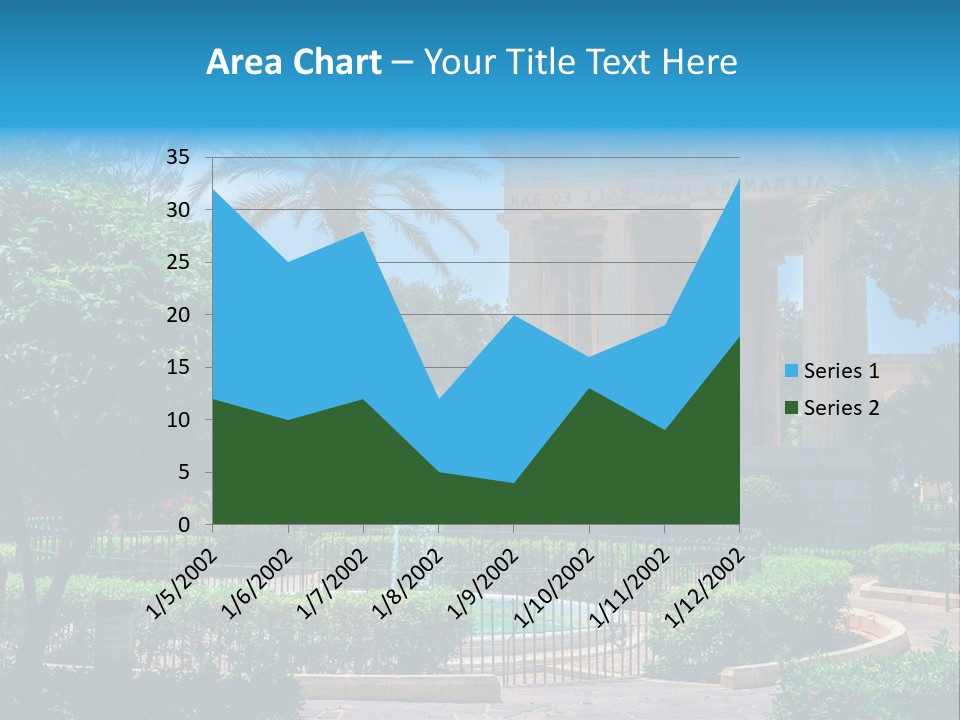 A Building With A Fountain In Front Of It PowerPoint Template