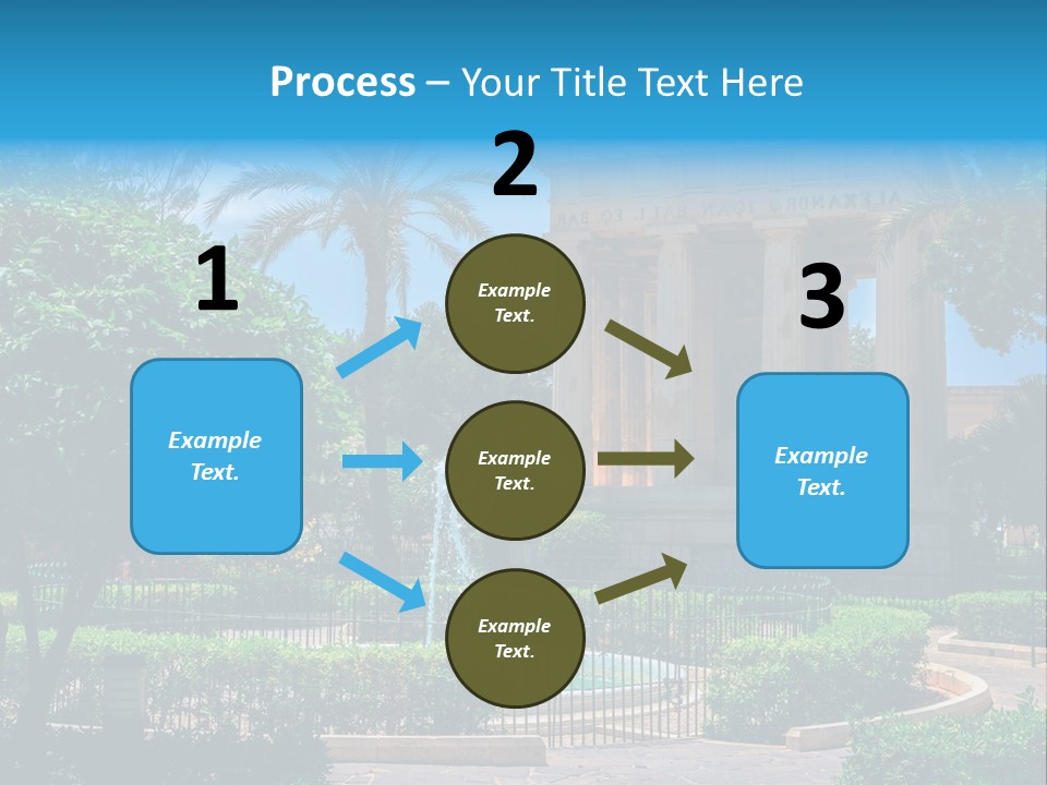 A Building With A Fountain In Front Of It PowerPoint Template