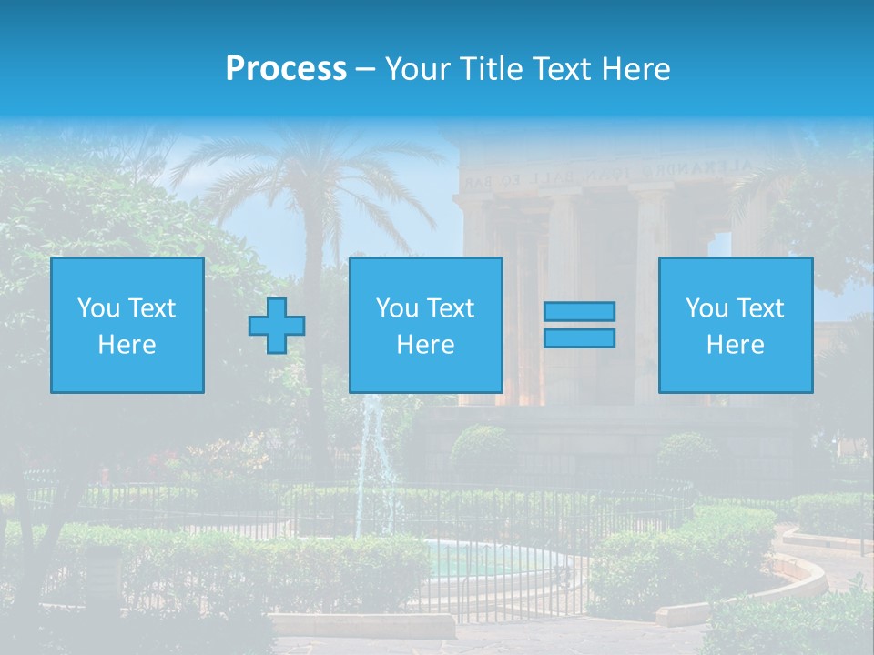 A Building With A Fountain In Front Of It PowerPoint Template