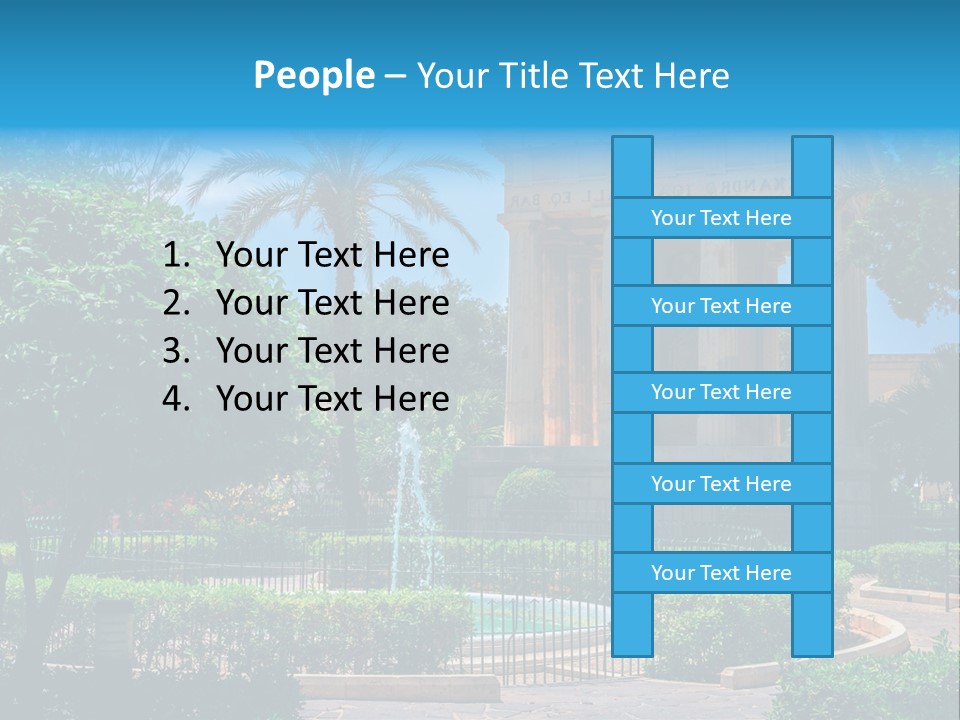 A Building With A Fountain In Front Of It PowerPoint Template