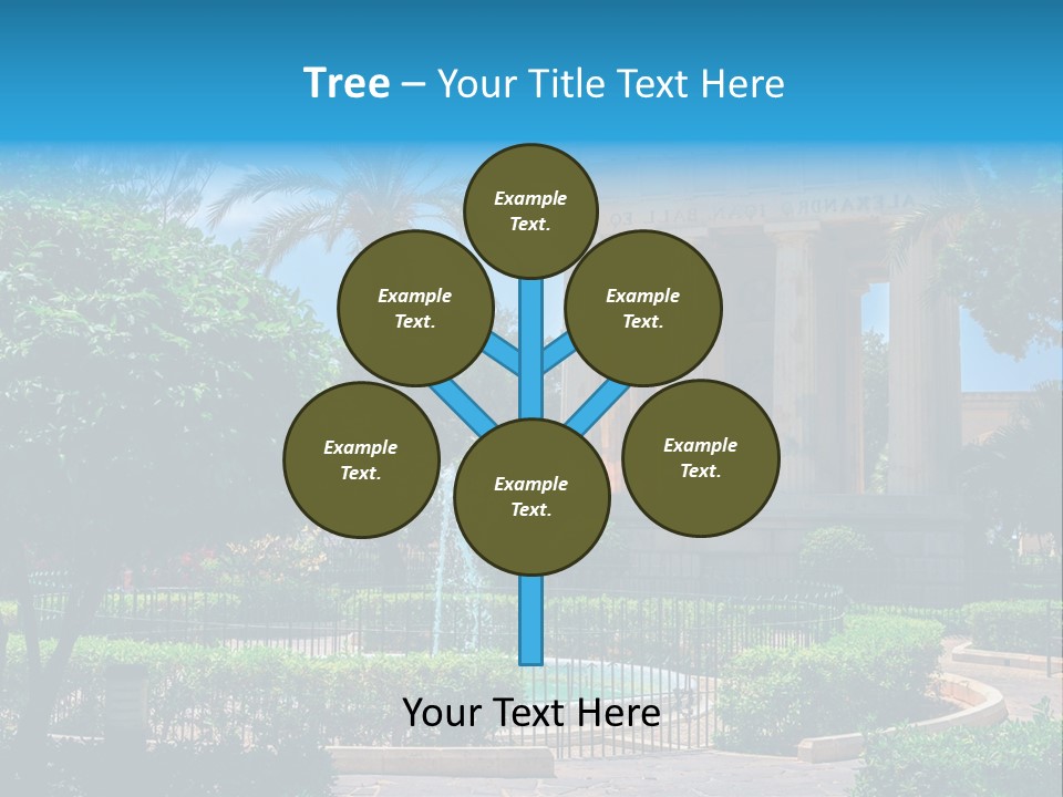 A Building With A Fountain In Front Of It PowerPoint Template