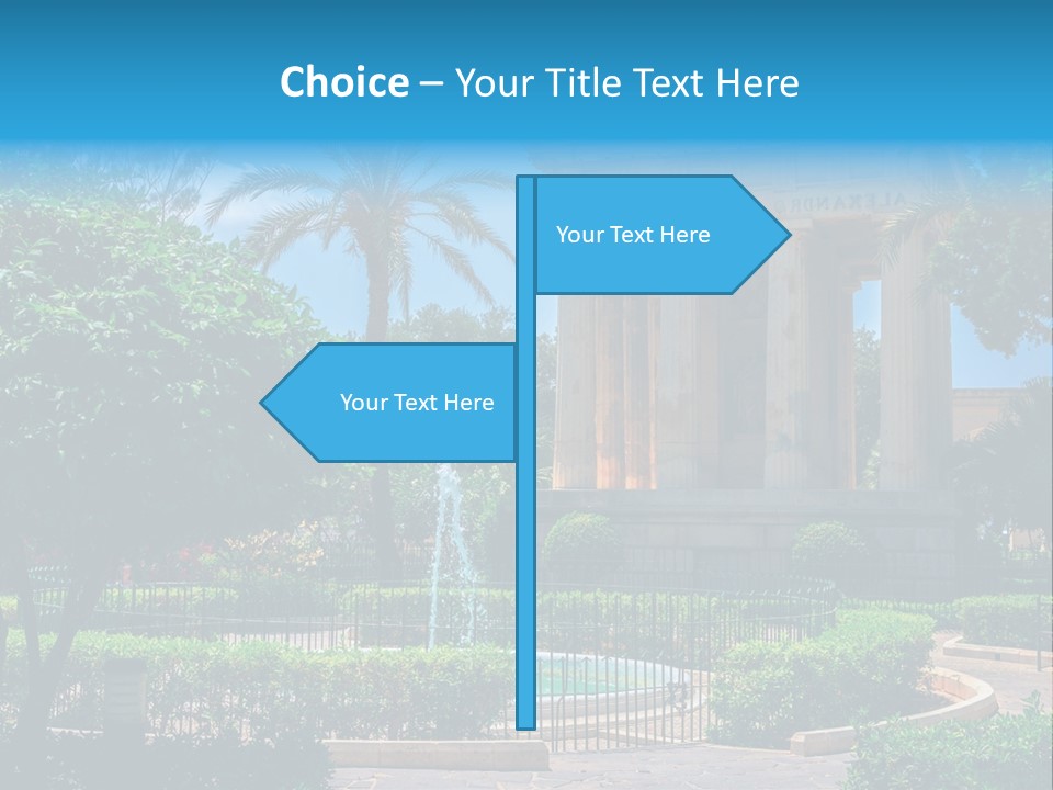 A Building With A Fountain In Front Of It PowerPoint Template