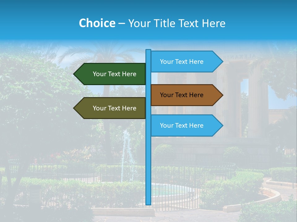 A Building With A Fountain In Front Of It PowerPoint Template