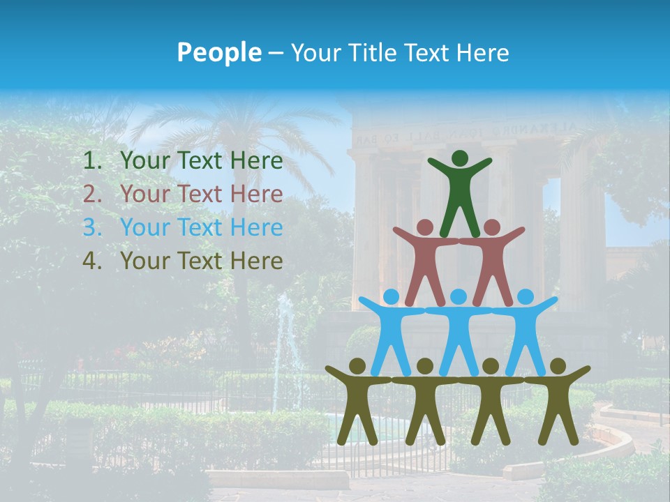 A Building With A Fountain In Front Of It PowerPoint Template