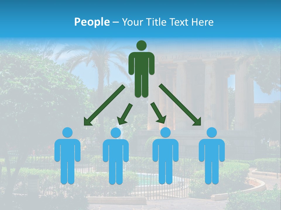 A Building With A Fountain In Front Of It PowerPoint Template