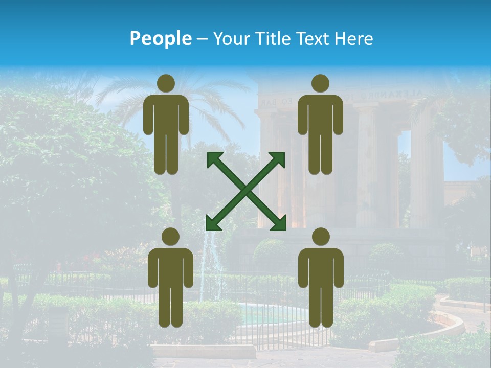 A Building With A Fountain In Front Of It PowerPoint Template