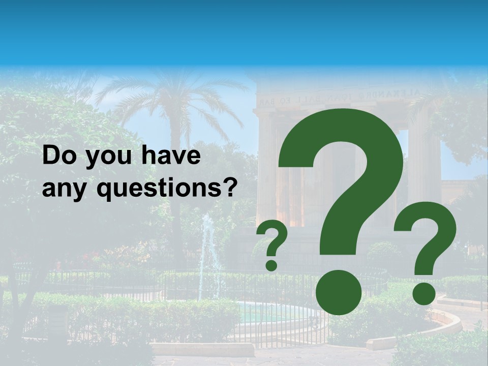 A Building With A Fountain In Front Of It PowerPoint Template