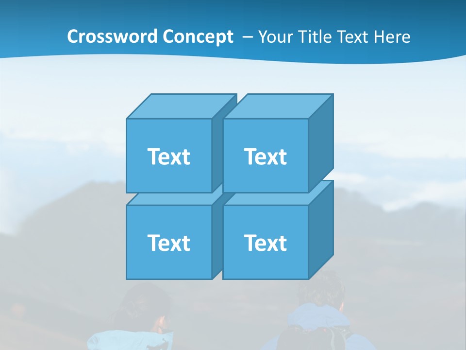 A Couple Of People Sitting On Top Of A Mountain PowerPoint Template