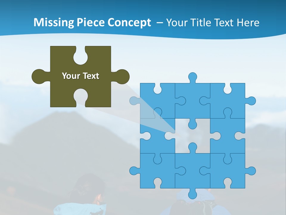 A Couple Of People Sitting On Top Of A Mountain PowerPoint Template