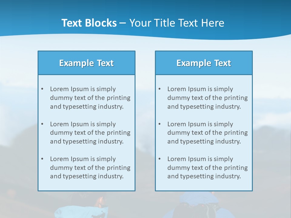 A Couple Of People Sitting On Top Of A Mountain PowerPoint Template