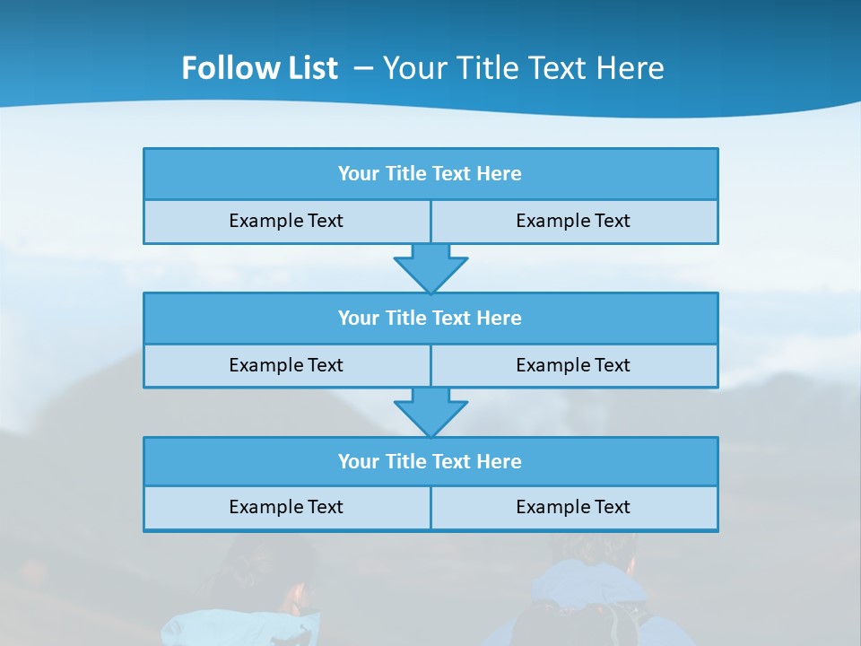A Couple Of People Sitting On Top Of A Mountain PowerPoint Template