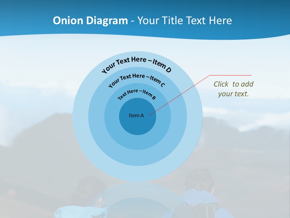 A Couple Of People Sitting On Top Of A Mountain PowerPoint Template
