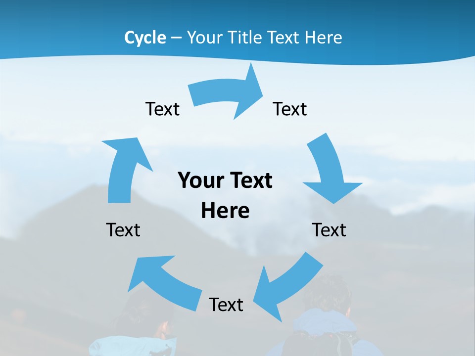 A Couple Of People Sitting On Top Of A Mountain PowerPoint Template