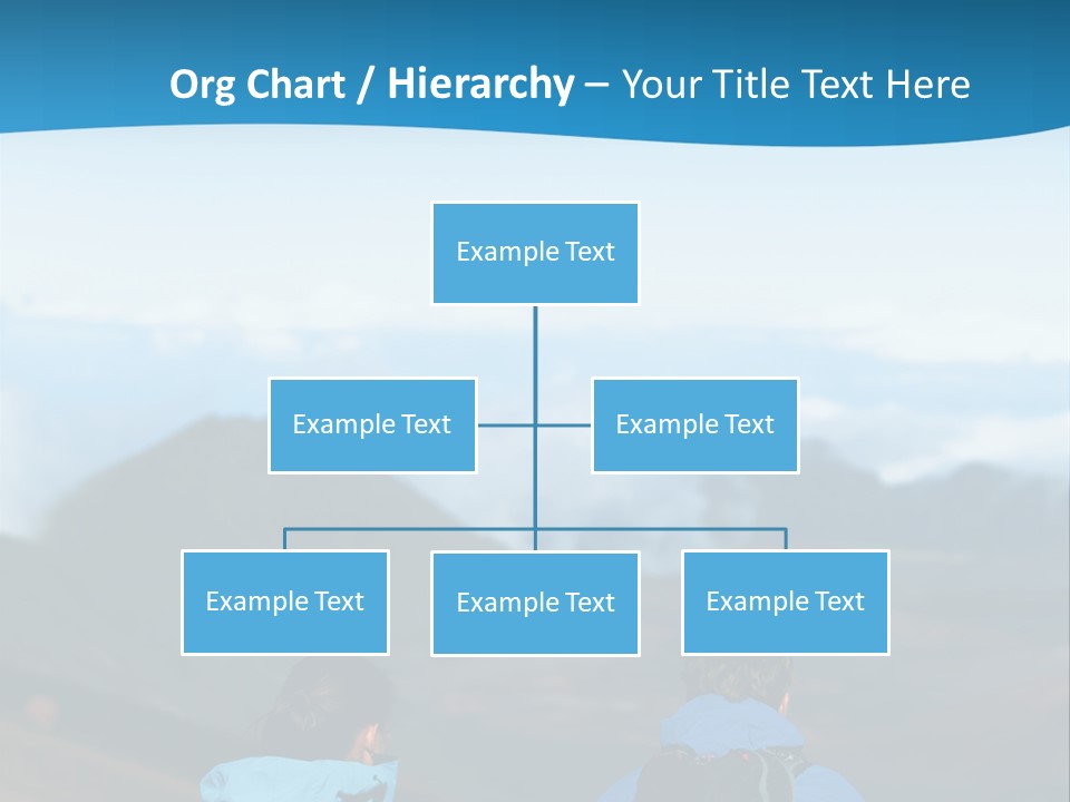 A Couple Of People Sitting On Top Of A Mountain PowerPoint Template