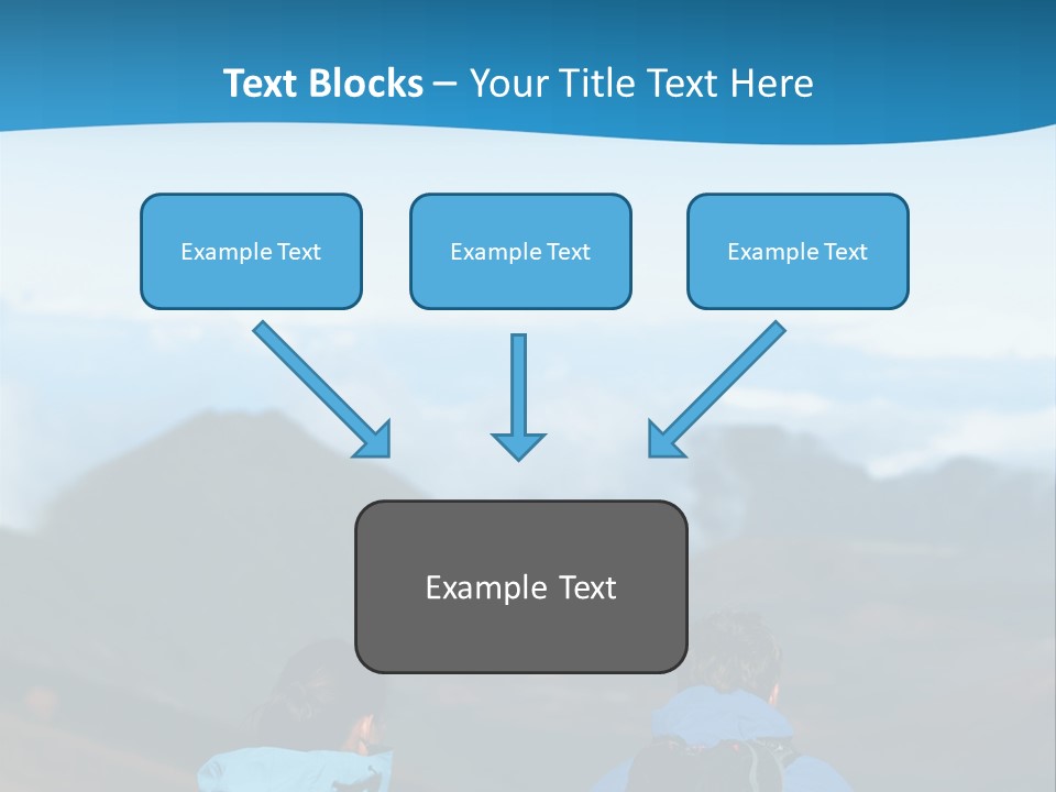 A Couple Of People Sitting On Top Of A Mountain PowerPoint Template