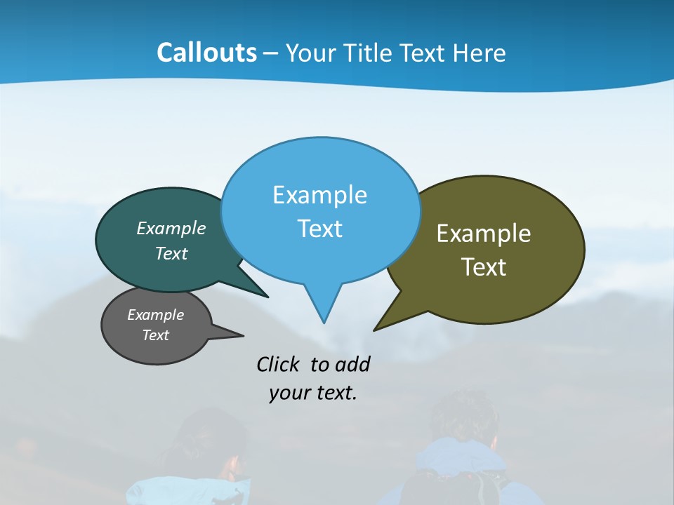 A Couple Of People Sitting On Top Of A Mountain PowerPoint Template