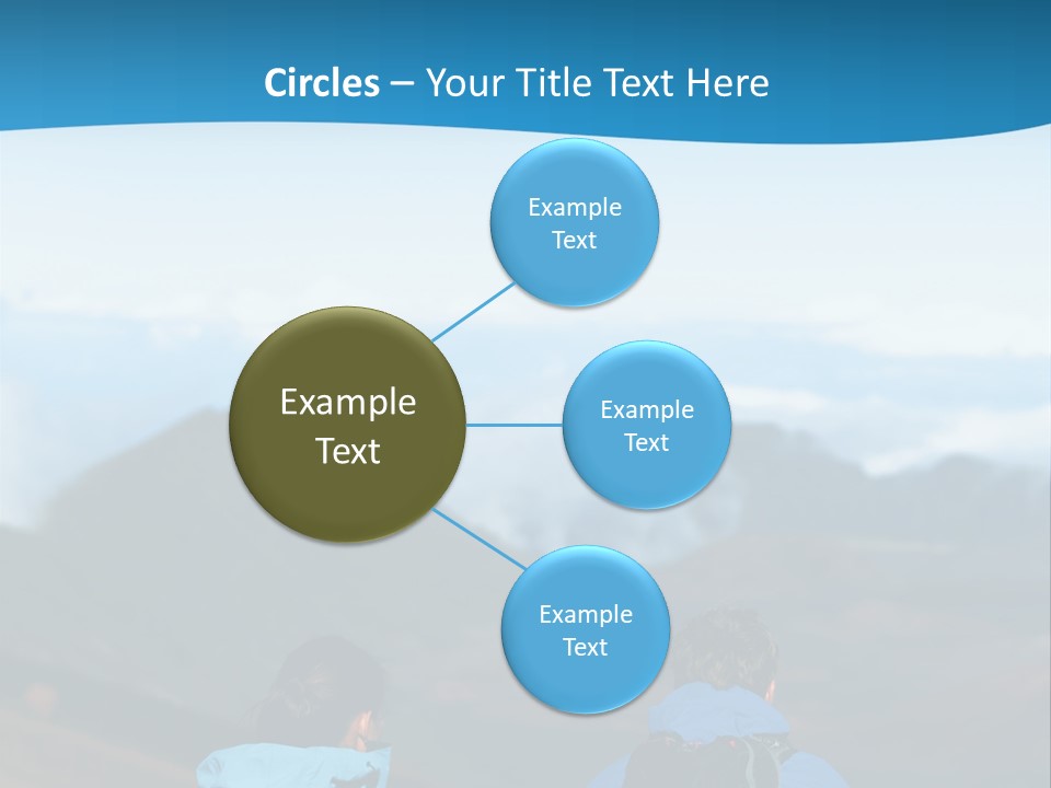 A Couple Of People Sitting On Top Of A Mountain PowerPoint Template