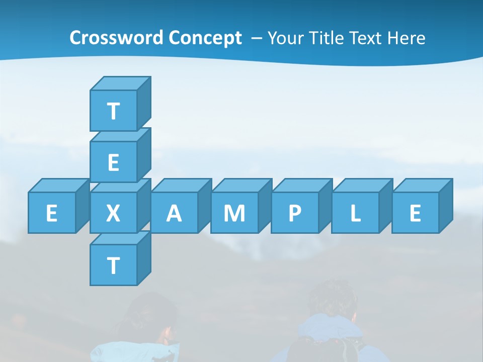 A Couple Of People Sitting On Top Of A Mountain PowerPoint Template