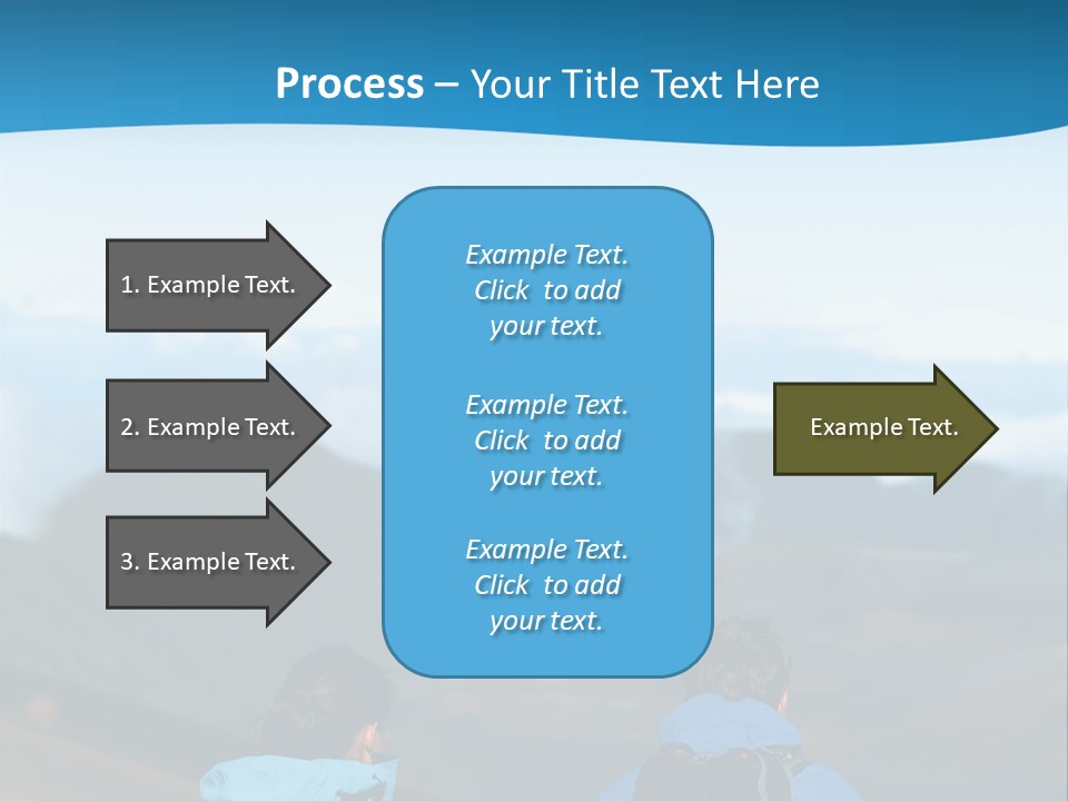 A Couple Of People Sitting On Top Of A Mountain PowerPoint Template