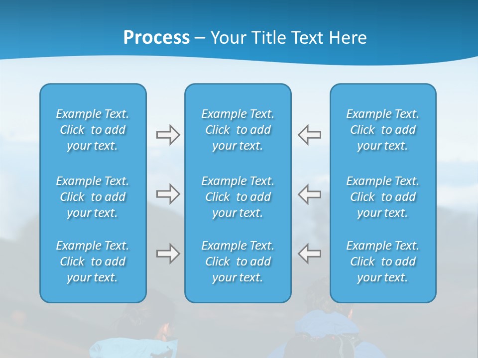 A Couple Of People Sitting On Top Of A Mountain PowerPoint Template