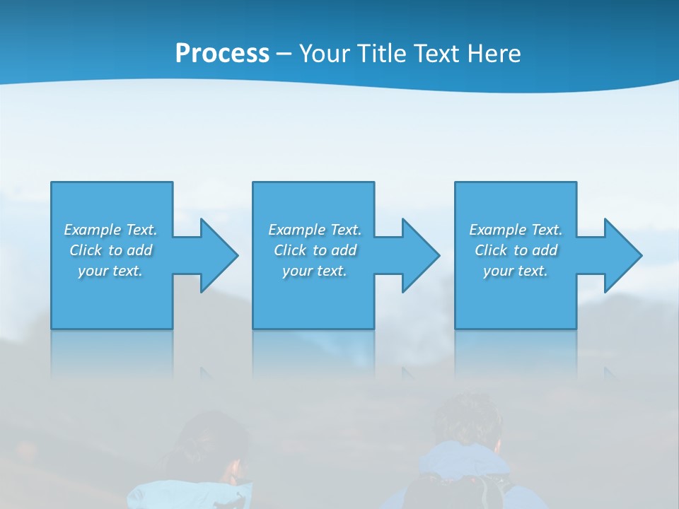 A Couple Of People Sitting On Top Of A Mountain PowerPoint Template