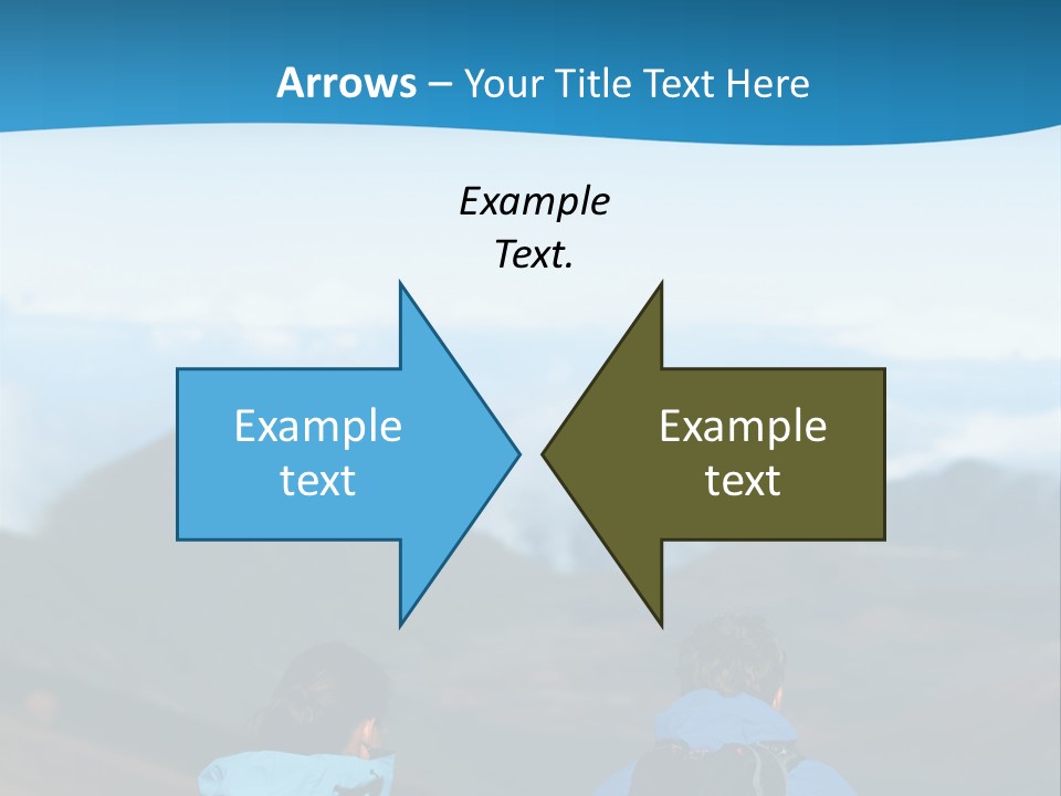 A Couple Of People Sitting On Top Of A Mountain PowerPoint Template