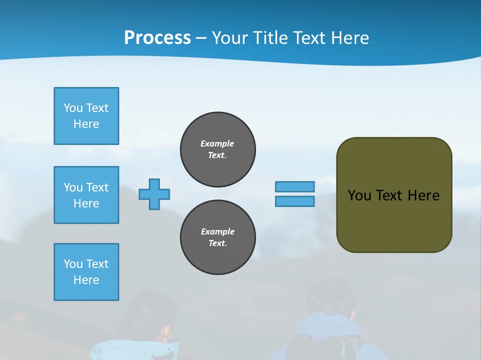 A Couple Of People Sitting On Top Of A Mountain PowerPoint Template