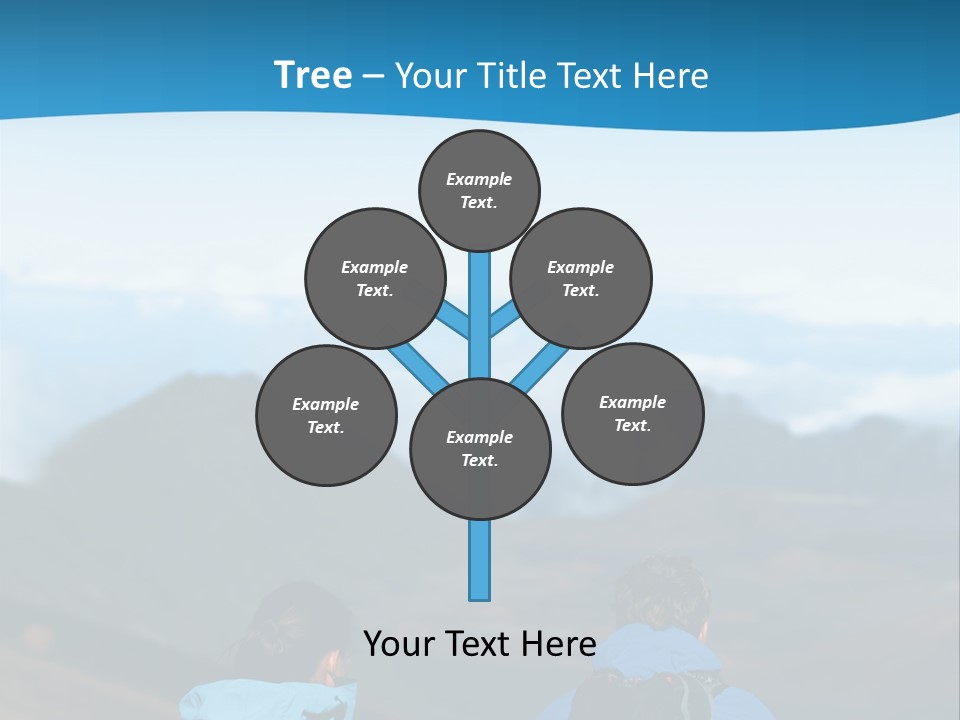 A Couple Of People Sitting On Top Of A Mountain PowerPoint Template