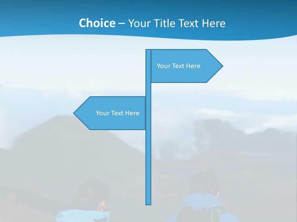 A Couple Of People Sitting On Top Of A Mountain PowerPoint Template