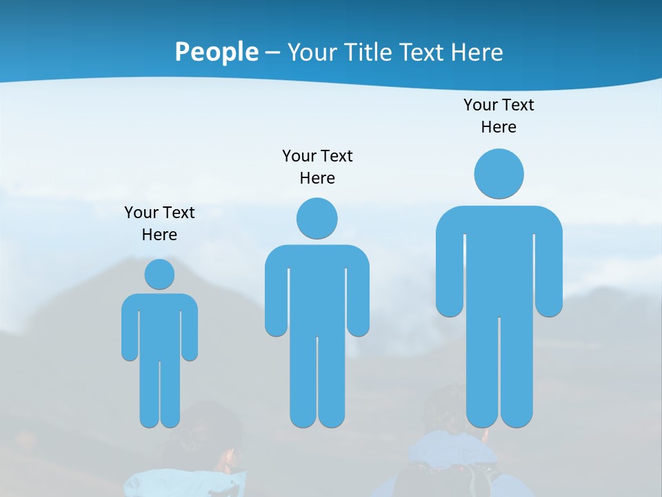 A Couple Of People Sitting On Top Of A Mountain PowerPoint Template