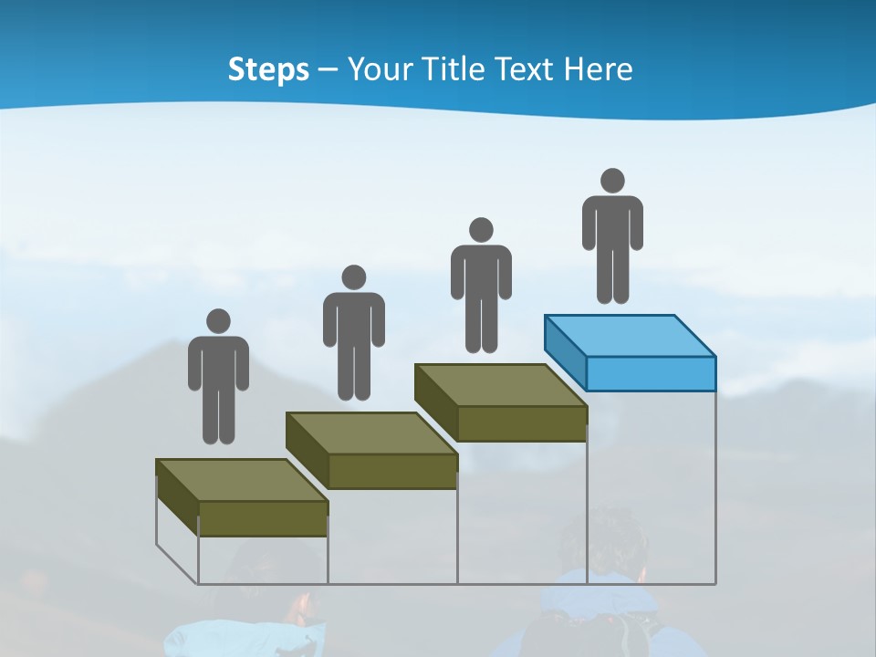 A Couple Of People Sitting On Top Of A Mountain PowerPoint Template