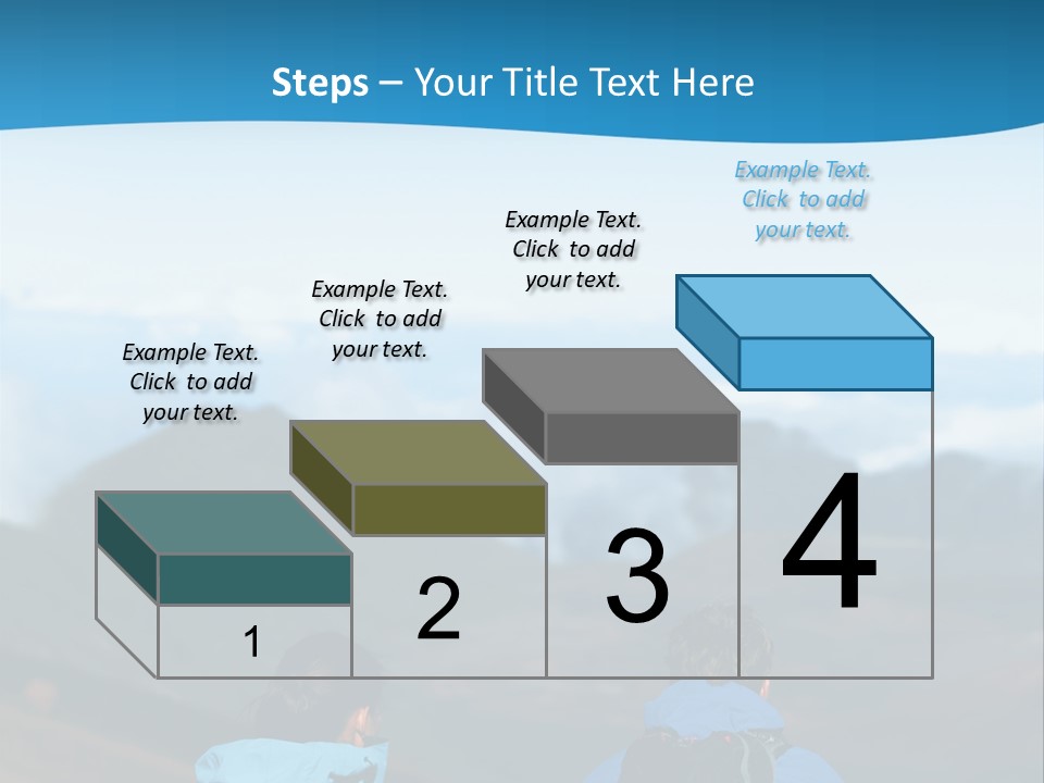 A Couple Of People Sitting On Top Of A Mountain PowerPoint Template