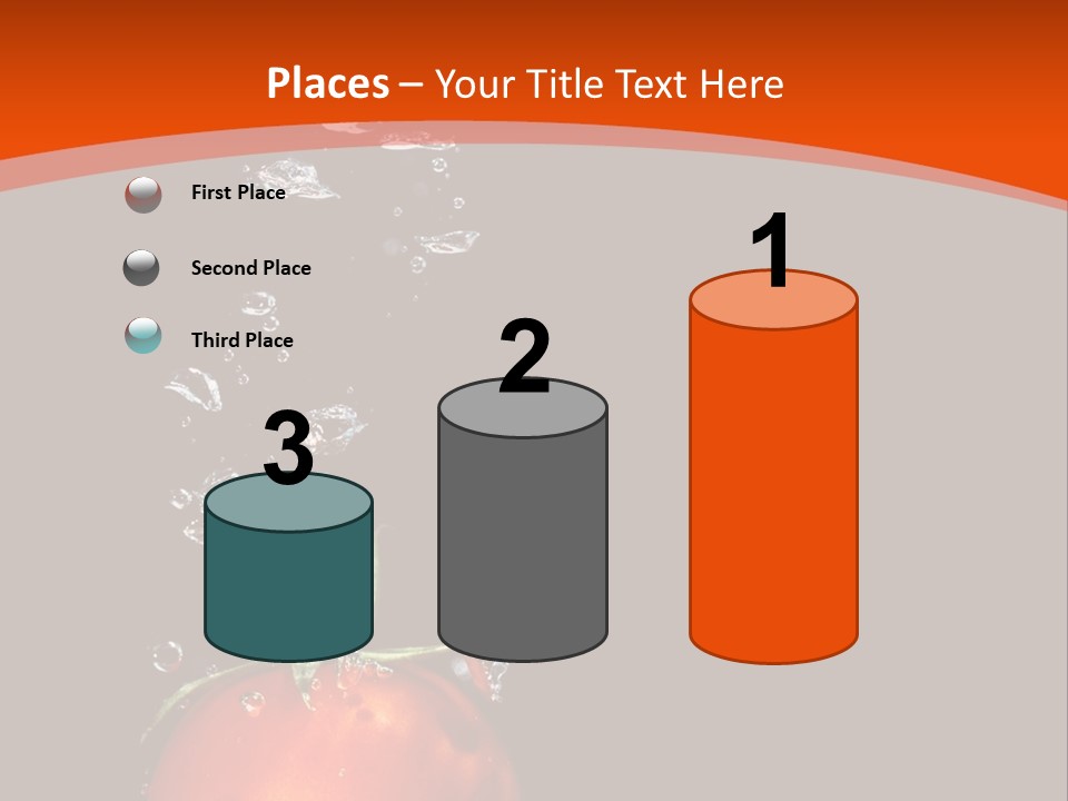 A Tomato Is Floating In The Water On A Black Background PowerPoint Template