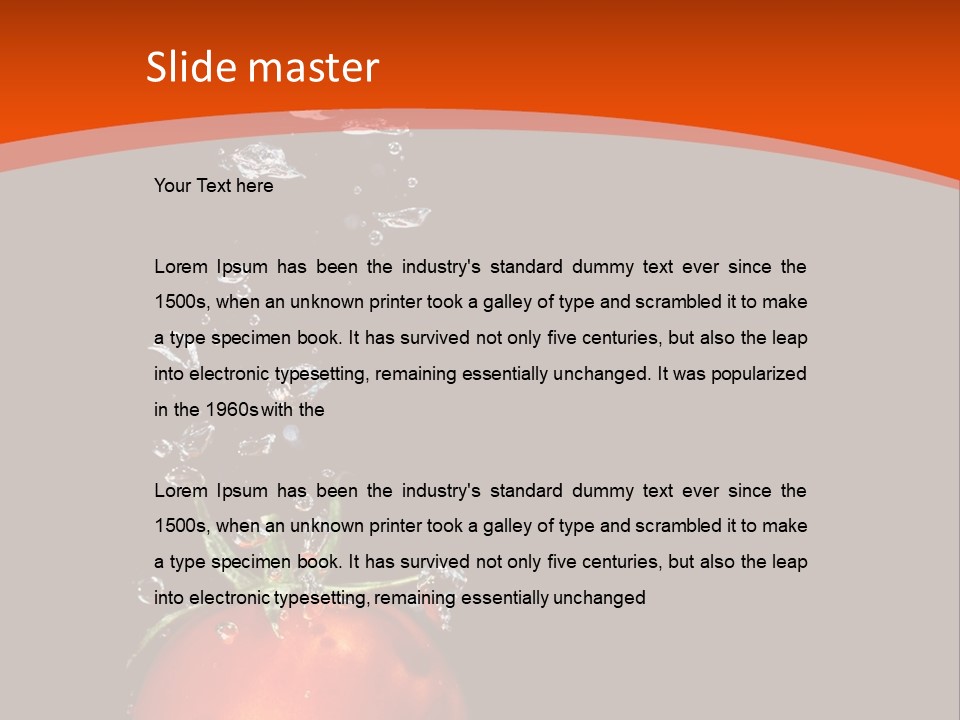 A Tomato Is Floating In The Water On A Black Background PowerPoint Template