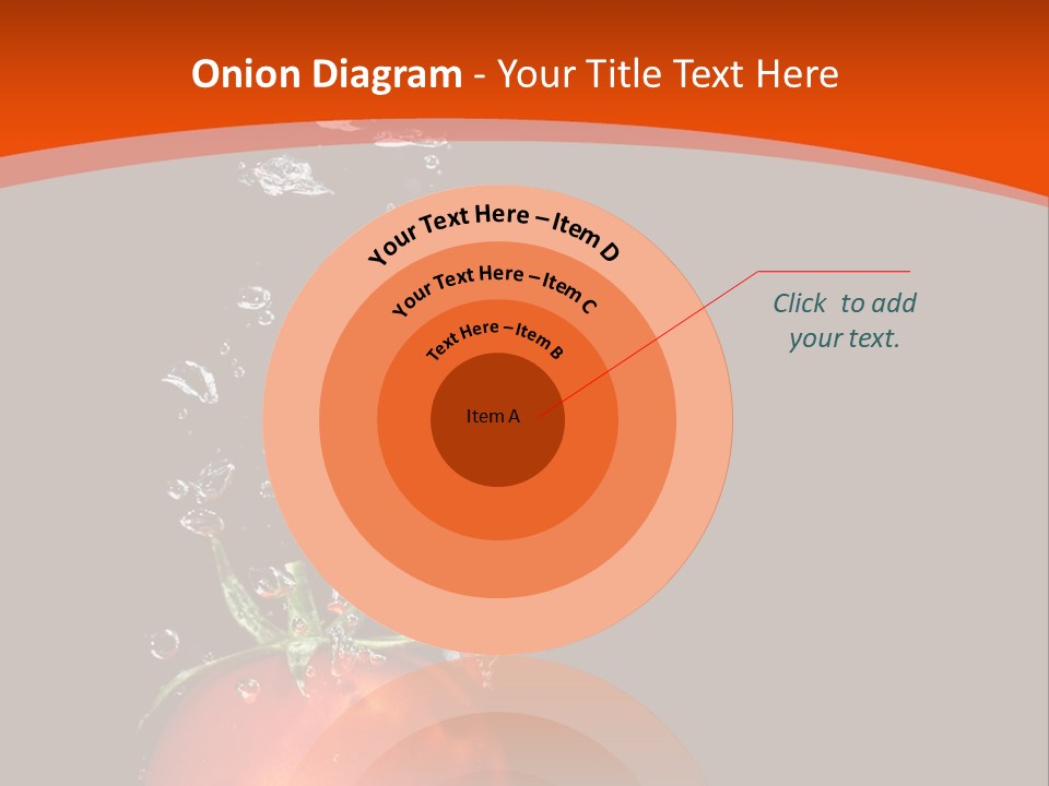 A Tomato Is Floating In The Water On A Black Background PowerPoint Template