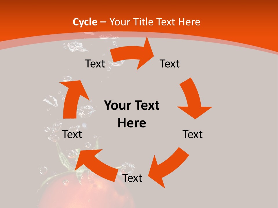 A Tomato Is Floating In The Water On A Black Background PowerPoint Template