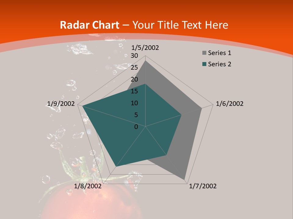 A Tomato Is Floating In The Water On A Black Background PowerPoint Template