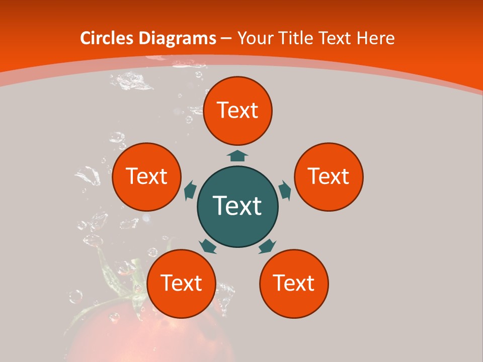 A Tomato Is Floating In The Water On A Black Background PowerPoint Template