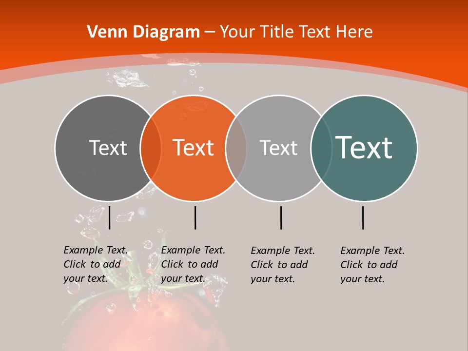 A Tomato Is Floating In The Water On A Black Background PowerPoint Template