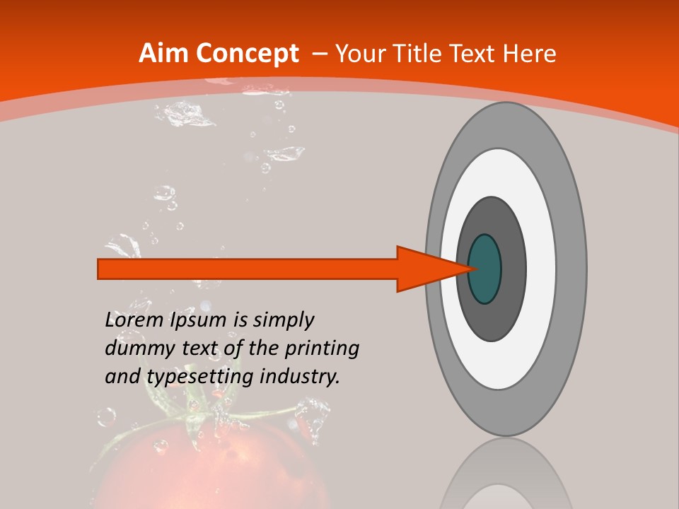 A Tomato Is Floating In The Water On A Black Background PowerPoint Template