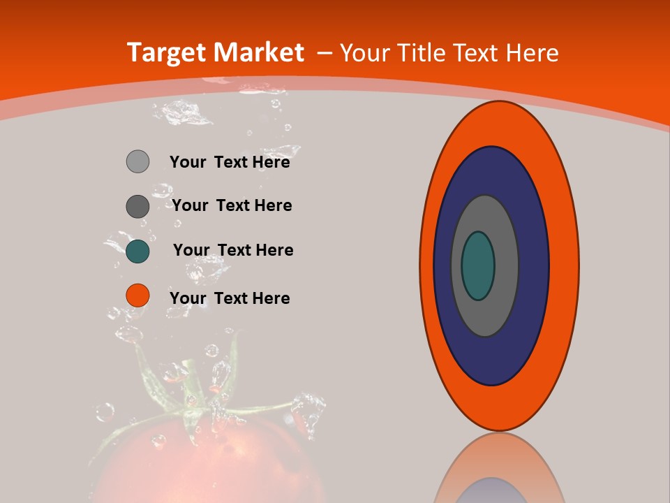 A Tomato Is Floating In The Water On A Black Background PowerPoint Template