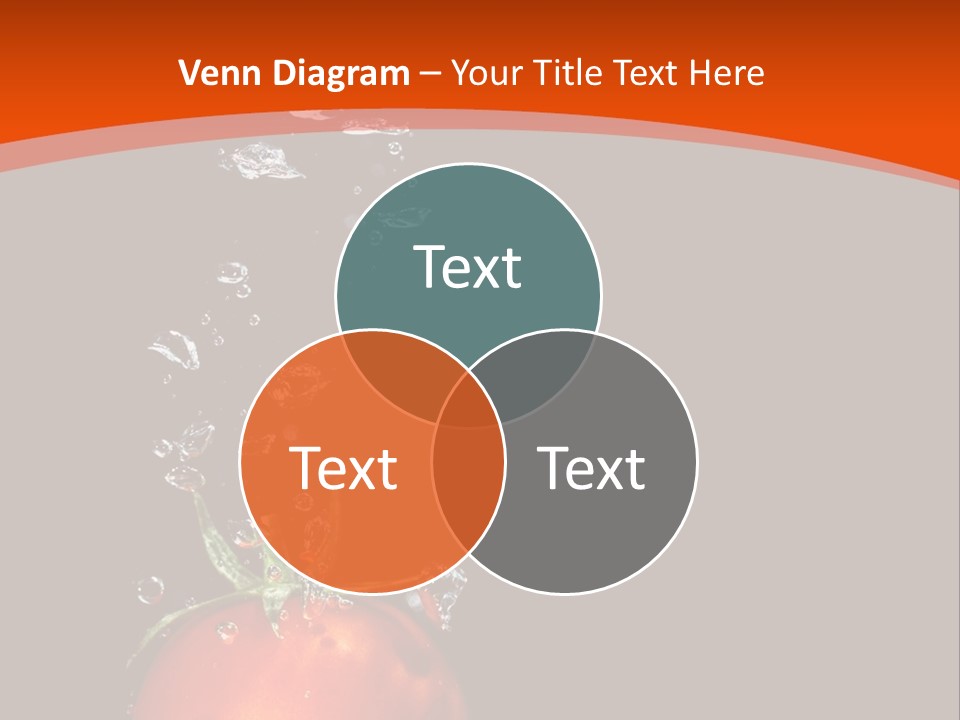 A Tomato Is Floating In The Water On A Black Background PowerPoint Template