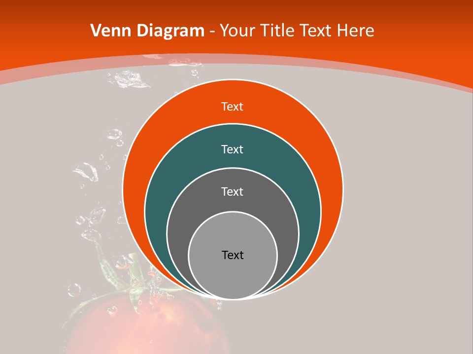 A Tomato Is Floating In The Water On A Black Background PowerPoint Template