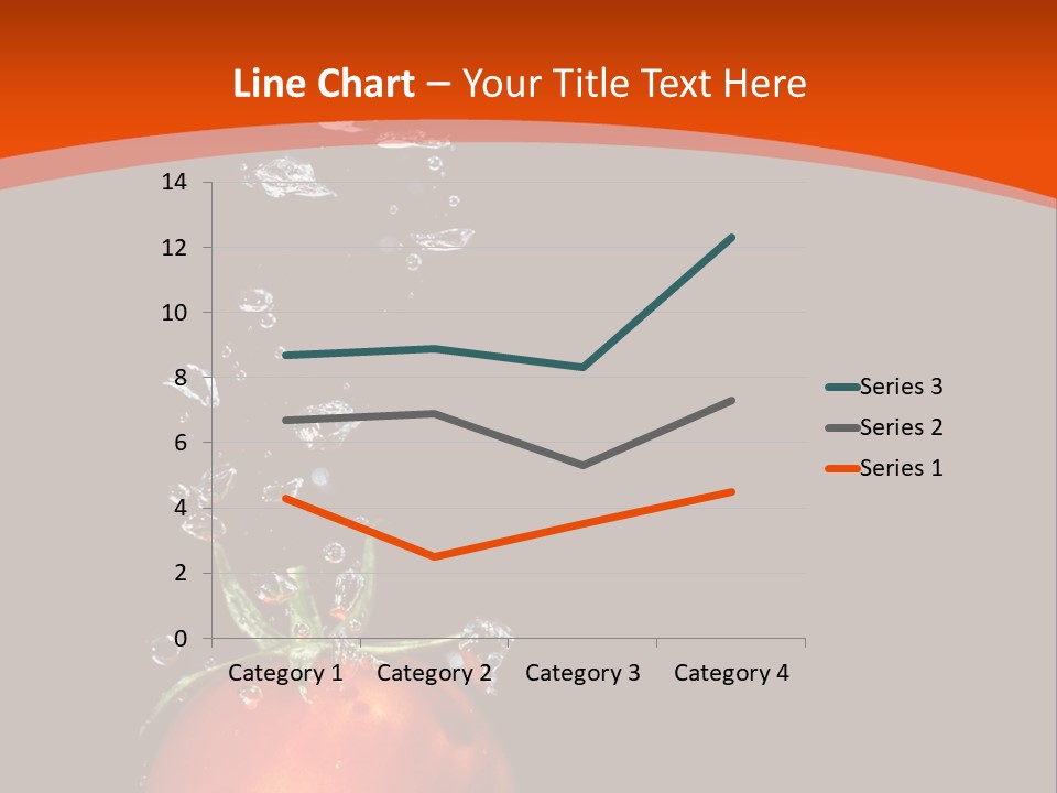 A Tomato Is Floating In The Water On A Black Background PowerPoint Template