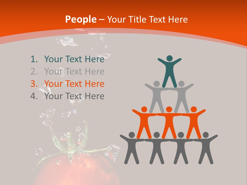 A Tomato Is Floating In The Water On A Black Background PowerPoint Template