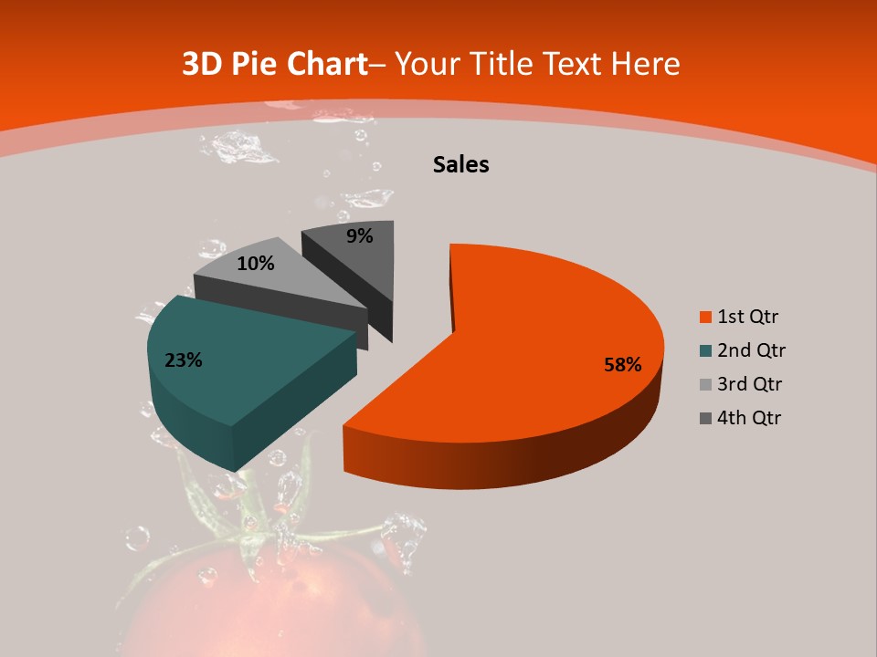 A Tomato Is Floating In The Water On A Black Background PowerPoint Template