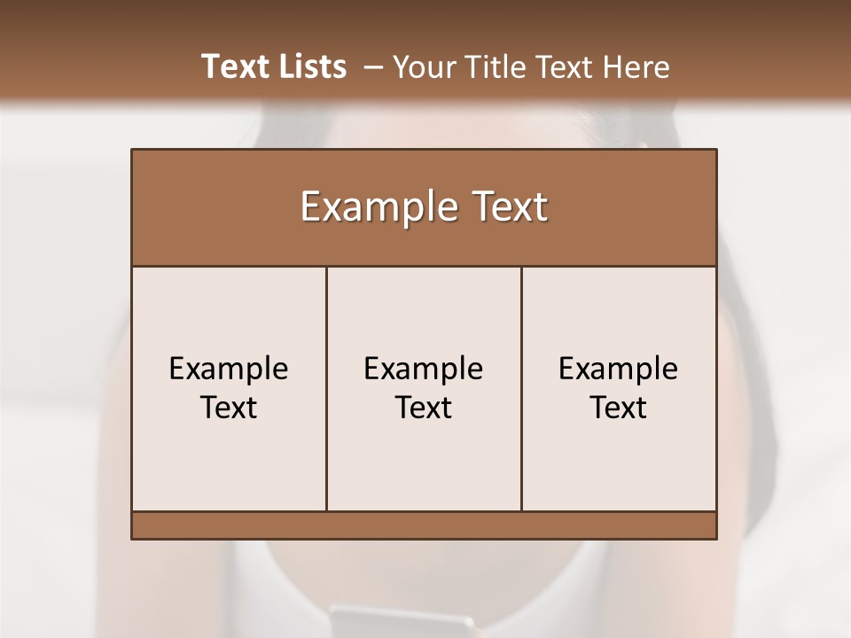 A Woman Laying In Bed Looking At Her Cell Phone PowerPoint Template