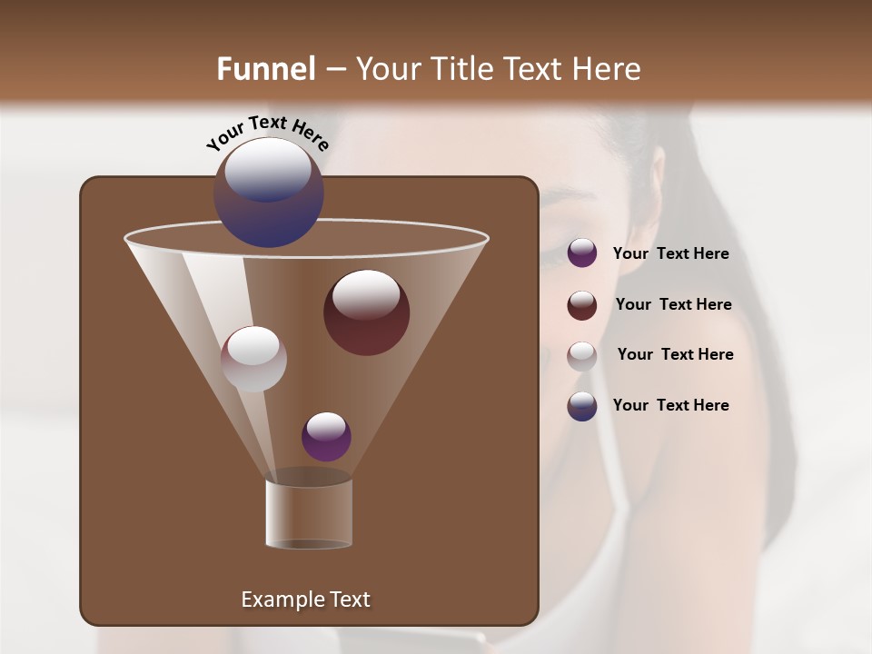 A Woman Laying In Bed Looking At Her Cell Phone PowerPoint Template